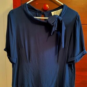 Seamstress Of Bloomsbury Cindy Blouse, Navy, Size 14 UK (Large)